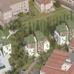 Progetto di edifici ad uso residenziale e terziario (Brescia), fotoinserimento