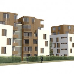 Progetto di edifici ad uso residenziale e terziario (Brescia), rendering